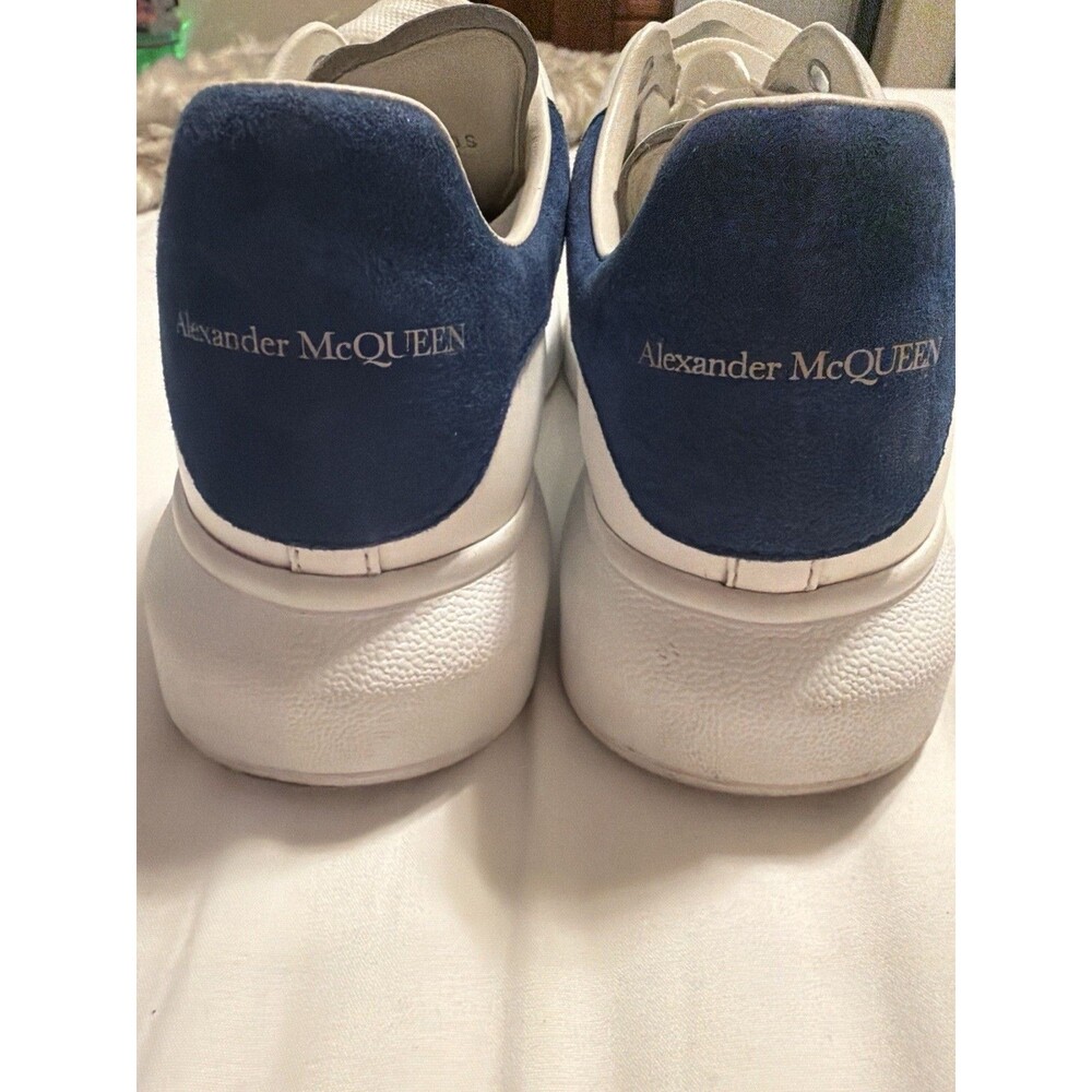 Alexander McQueen Oversized Sneakers White Blue Heel 36.5 Us 6/6.5.  553770
